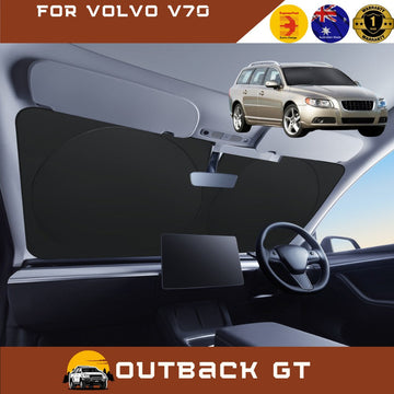 Front Windscreen Sun Shade for Volvo V70 2007 - 2016 - Standard 150 x 85 cm - Black