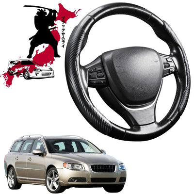Black Samurai Segmented Steering Wheel Cover for Volvo V70 2007 - 2016