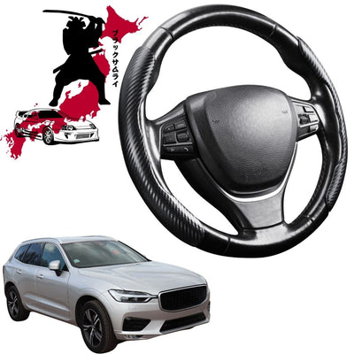 Black Samurai Segmented Steering Wheel Cover for Volvo XC60 2008 - 2017 Mk I, Mk I Facelift