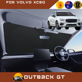 Front Windscreen Sun Shade for Volvo XC60 2017 - Current Mk I Facelift, Mk II - Standard 150 x 85 cm - Black