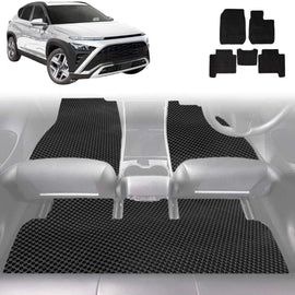 6D Diamond Car Floor Mats for Hyundai Kona 2023 - Current (SX2 Petrol) - Custom-Fit Carpet Liner