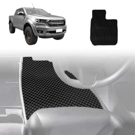 6D Diamond Car Floor Mats for Ford Ranger 2018 - 2022 (PX3 Dual Cab Ute) - Custom-Fit Carpet Liner