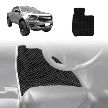 6D Diamond Car Floor Mats for Ford Ranger 2018 - 2022 (PX3 Dual Cab Ute) - Custom-Fit Carpet Liner