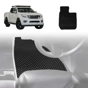 6D Diamond Car Floor Mats for Nissan Navara Dual Cab 2015 - Current (NP300/D23 STX with rear cupholder) - Custom-Fit Carpet Liner