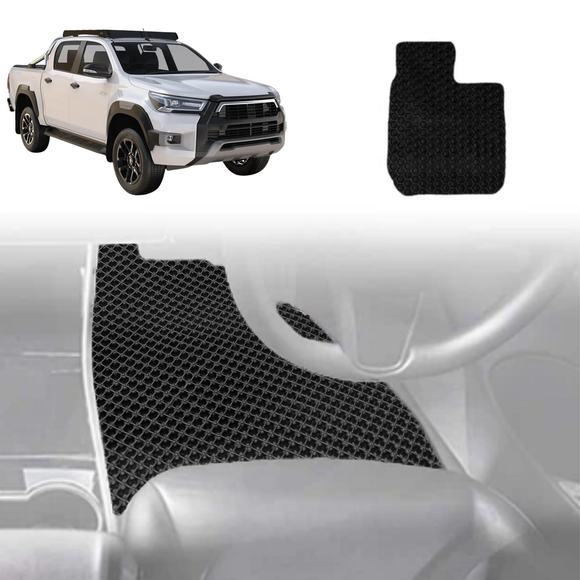 6D Diamond Car Floor Mats for Toyota Hilux Double Cab 2015 - Current - Custom-Fit Carpet Liner