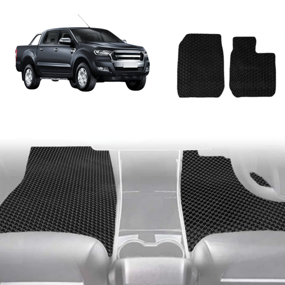 6D Diamond Car Floor Mats for Ford Ranger 2015 - 2018 (PX2 Dual Cab Ute) - Custom-Fit Carpet Liner
