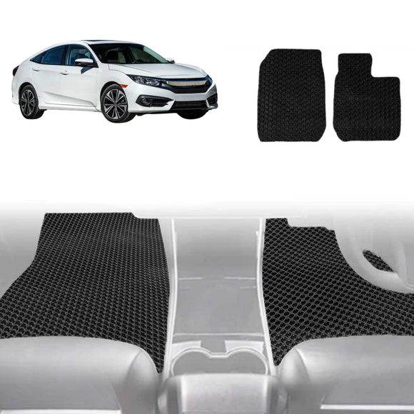 6D Diamond Car Floor Mats for Honda Civic 2016 - 2021 (10th Gen) - Custom-Fit Carpet Liner