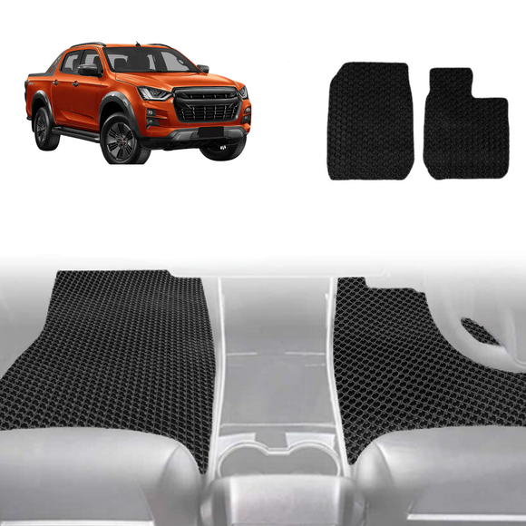 6D Diamond Car Floor Mats for Isuzu D-Max Crew Cab 2020 - Current RG - Custom-Fit Carpet Liner