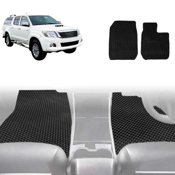 6D Diamond Car Floor Mats for Toyota Hilux Double Cab 2005 - 2015 - Custom-Fit Carpet Liner