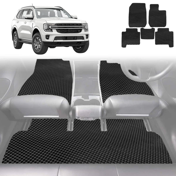 6D Diamond Car Floor Mats for Ford Everest 2022 - Current UA - Custom-Fit Carpet Liner