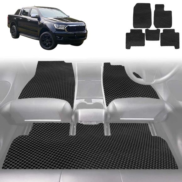 6D Diamond Car Floor Mats for Ford Ranger 2022 - Current PX Mk3 - Custom-Fit Carpet Liner