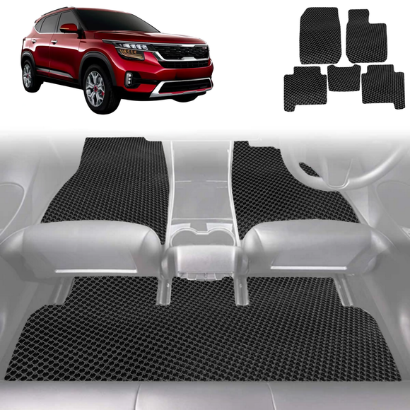6D Diamond Car Floor Mats for Kia Seltos 2019 - Current (KX3 SP2c) - Custom-Fit Carpet Liner