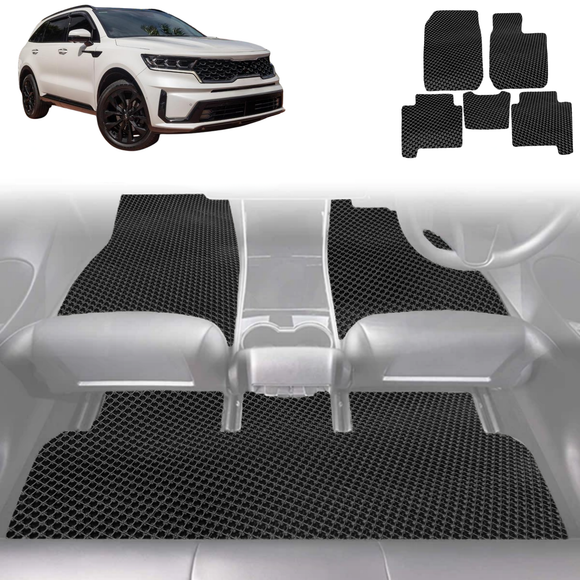 6D Diamond Car Floor Mats for Kia Sorento 2021 - Current (MQ4) - Custom-Fit Carpet Liner