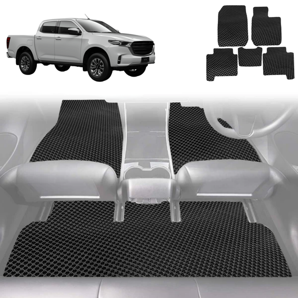 6D Diamond Car Floor Mats for Mazda BT-50 Dual Cab 2020 - 2024 (TF) - Custom-Fit Carpet Liner