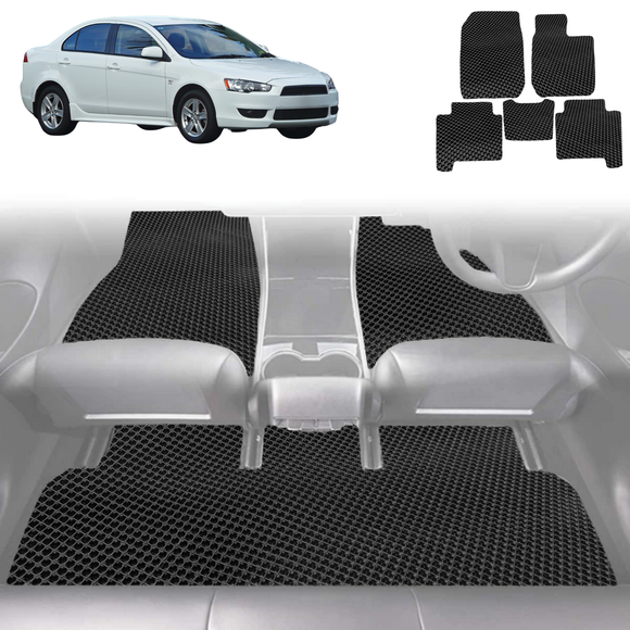 6D Diamond Car Floor Mats for Mitsubishi Lancer 2007 - 2017 Auto (CJ) - Custom-Fit Carpet Liner