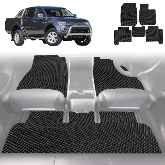 6D Diamond Car Floor Mats for Mitsubishi Triton Double Cab 2006 - 2015 (ML MN) - Custom-Fit Carpet Liner
