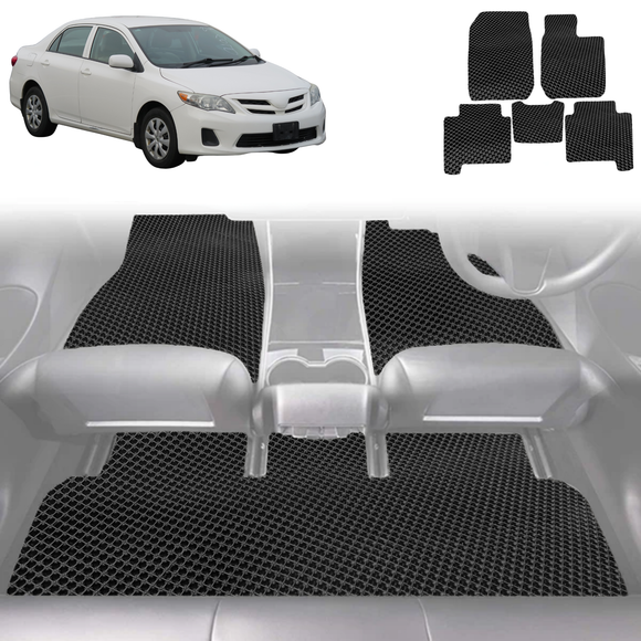 6D Diamond Car Floor Mats for Toyota Corolla 2007 - 2012 Hatch/Sedan (E140/150) - Custom-Fit Carpet Liner