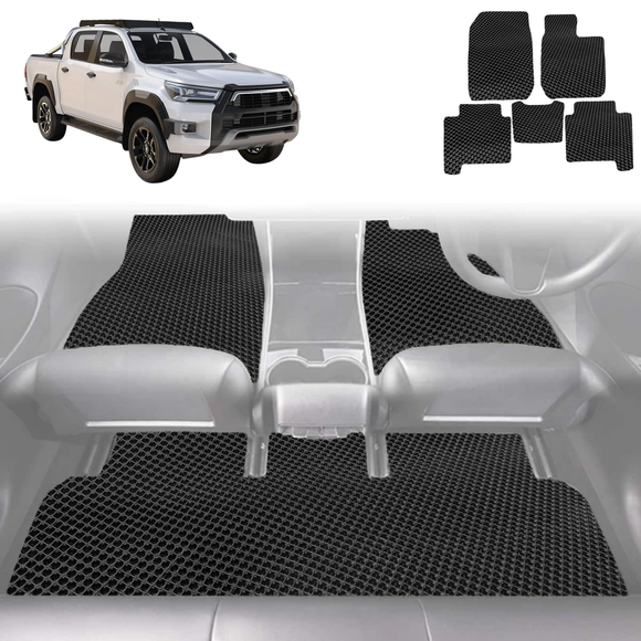 6D Diamond Car Floor Mats for Toyota Hilux Double Cab 2015 - Current - Custom-Fit Carpet Liner