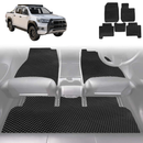 6D Diamond Car Floor Mats for Toyota Hilux Double Cab 2015 - Current - Custom-Fit Carpet Liner-5
