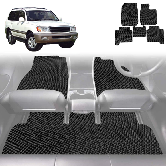 6D Diamond Car Floor Mats for Toyota LandCruiser 100 1998 - 2007 - Custom-Fit Carpet Liner