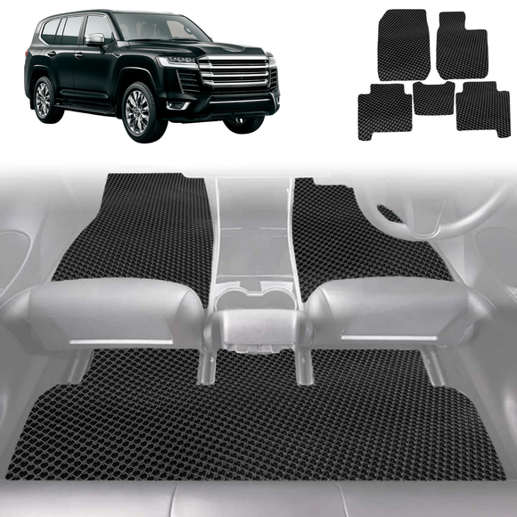6D Diamond Car Floor Mats for Toyota LandCruiser 300 2021 - Current - Custom-Fit Carpet Liner