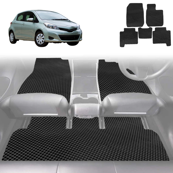 6D Diamond Car Floor Mats for Toyota Yaris 2011 - 2020 XP90, XP130 - Custom-Fit Carpet Liner