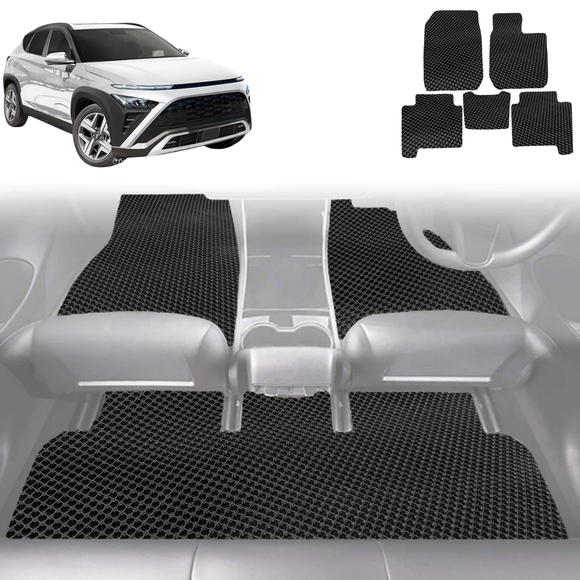 6D Diamond Car Floor Mats for Hyundai Kona 2023 - Current (SX2 Petrol) - Custom-Fit Carpet Liner