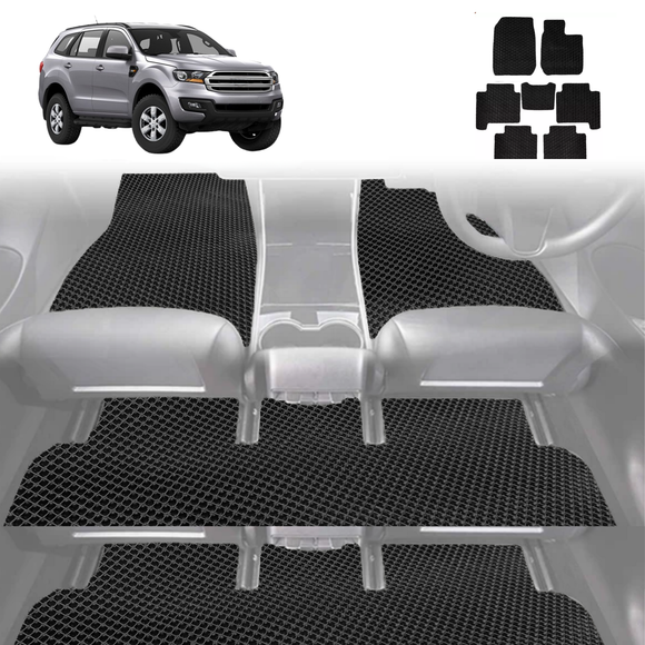 6D Diamond Car Floor Mats for Ford Everest 2015 - 2021 UA - Custom-Fit Carpet Liner