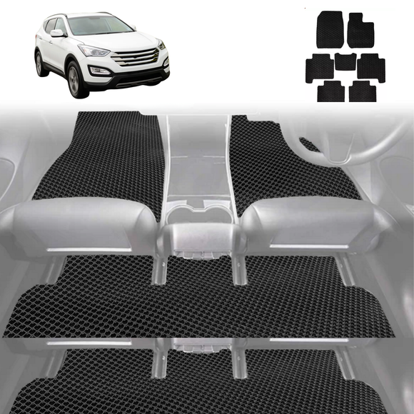 6D Diamond Car Floor Mats for Hyundai Santa Fe 2012 - 2018 (DM) - Custom-Fit Carpet Liner