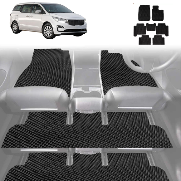 6D Diamond Car Floor Mats for Kia Carnival 2015 - 2020 (YP) - Custom-Fit Carpet Liner