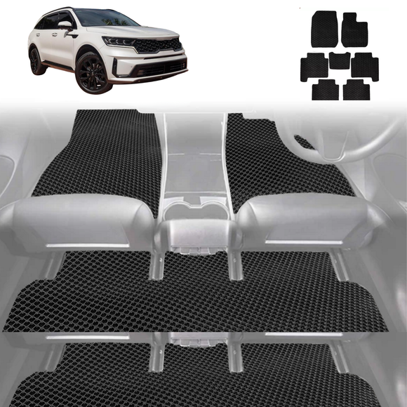 6D Diamond Car Floor Mats for Kia Sorento 2021 - Current (MQ4) - Custom-Fit Carpet Liner