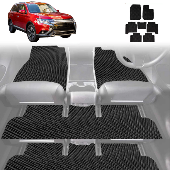 6D Diamond Car Floor Mats for Mitsubishi Outlander 2012 - 2018 (ZJ/ZK/ZL) - Custom-Fit Carpet Liner