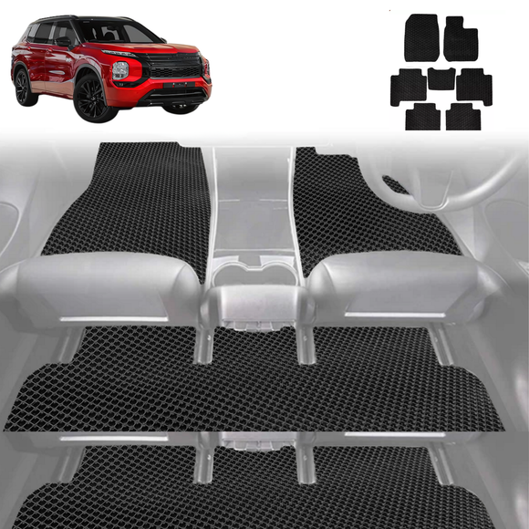6D Diamond Car Floor Mats for Mitsubishi Outlander 2022 - Current (ZM) - Custom-Fit Carpet Liner