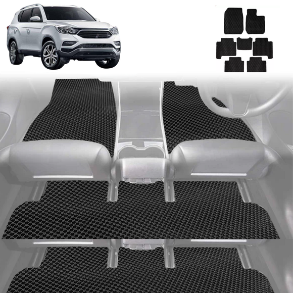 6D Diamond Car Floor Mats for SsangYong Rexton 2017 - Current Y290, Y400, Y450 - Custom-Fit Carpet Liner