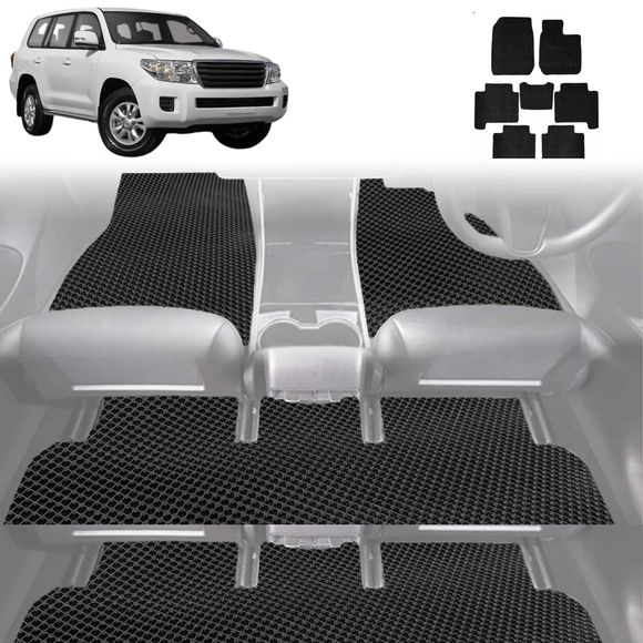 6D Diamond Car Floor Mats for Toyota LandCruiser 200 2012 - 2021 (GX GXL) - Custom-Fit Carpet Liner