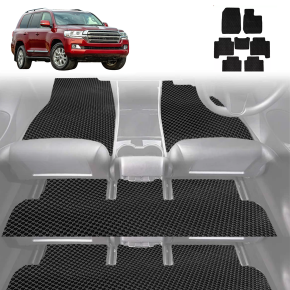 6D Diamond Car Floor Mats for Toyota LandCruiser 200 2012 - 2021 (Sahara) - Custom-Fit Carpet Liner