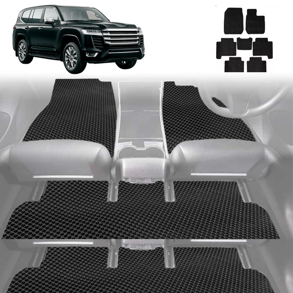 6D Diamond Car Floor Mats for Toyota LandCruiser 300 2021 - Current - Custom-Fit Carpet Liner