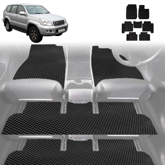 6D Diamond Car Floor Mats for Toyota Prado 2002 - 2009 (J120) - Custom-Fit Carpet Liner