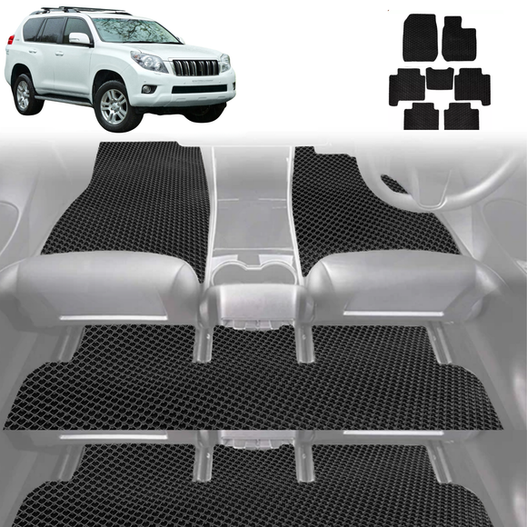 6D Diamond Car Floor Mats for Toyota Prado 2009 - 2013 (J150) - Custom-Fit Carpet Liner