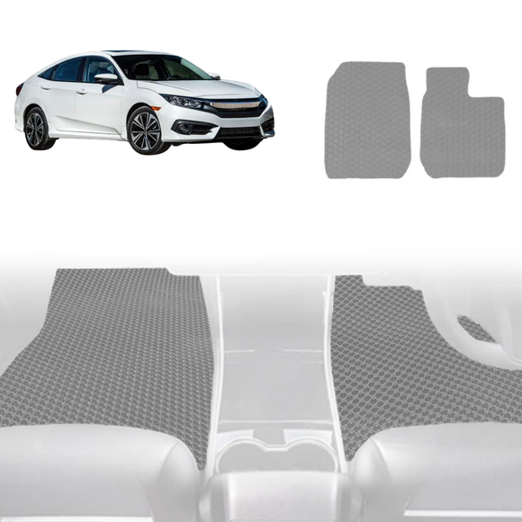 6D Diamond Car Floor Mats for Honda Civic 2016 - 2021 (10th Gen) - Custom-Fit Carpet Liner