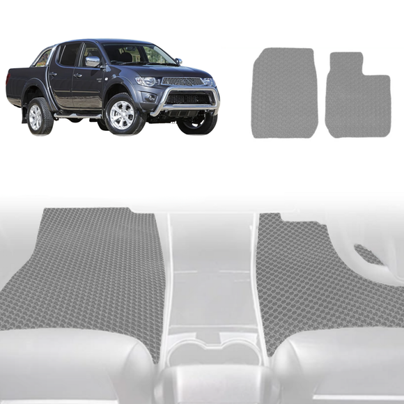 6D Diamond Car Floor Mats for Mitsubishi Triton Double Cab 2006 - 2015 (ML MN) - Custom-Fit Carpet Liner