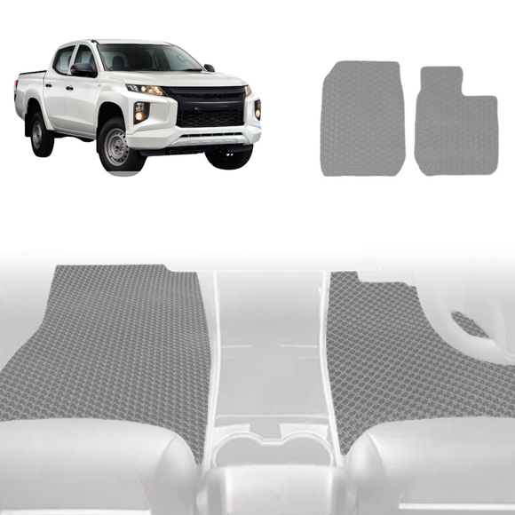 6D Diamond Car Floor Mats for Mitsubishi Triton Double Cab 2015 - 2023 (MQ MR) - Custom-Fit Carpet Liner