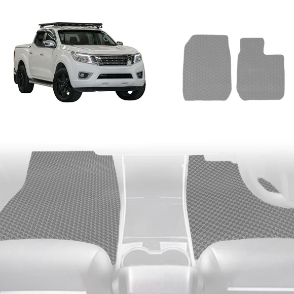 6D Diamond Car Floor Mats for Nissan Navara Dual Cab 2015 - Current (NP300/D23 STX without rear cupholder) - Custom-Fit Carpet Liner