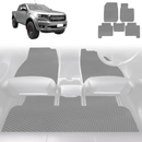 6D Diamond Car Floor Mats for Ford Ranger 2018 - 2022 (PX3 Dual Cab Ute) - Custom-Fit Carpet Liner-6