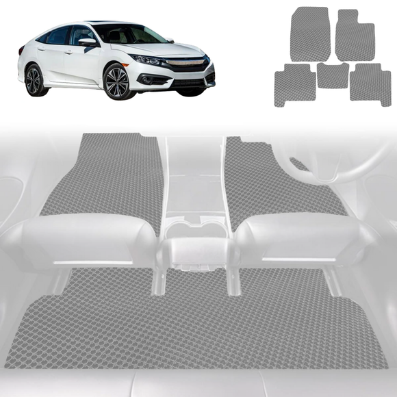 6D Diamond Car Floor Mats for Honda Civic 2016 - 2021 (10th Gen) - Custom-Fit Carpet Liner