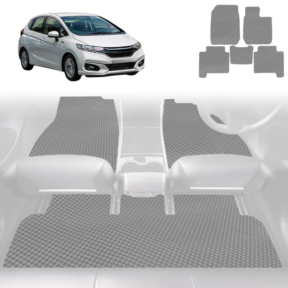 6D Diamond Car Floor Mats for Honda Jazz 2014 - 2021 (FIT GK/GH/GP) - Custom-Fit Carpet Liner