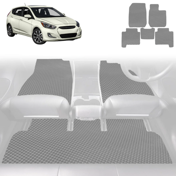 6D Diamond Car Floor Mats for Hyundai Accent 2011 - 2018 (R8) - Custom-Fit Carpet Liner