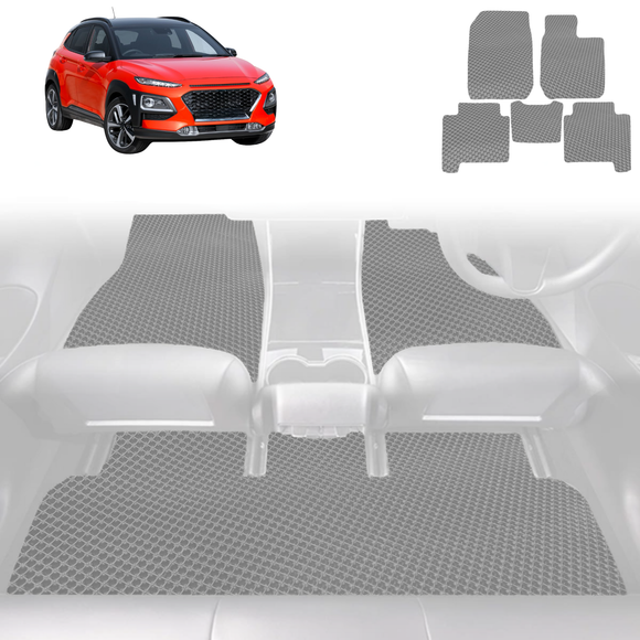6D Diamond Car Floor Mats for Hyundai Kona 2017 - 2023 (OS) - Custom-Fit Carpet Liner