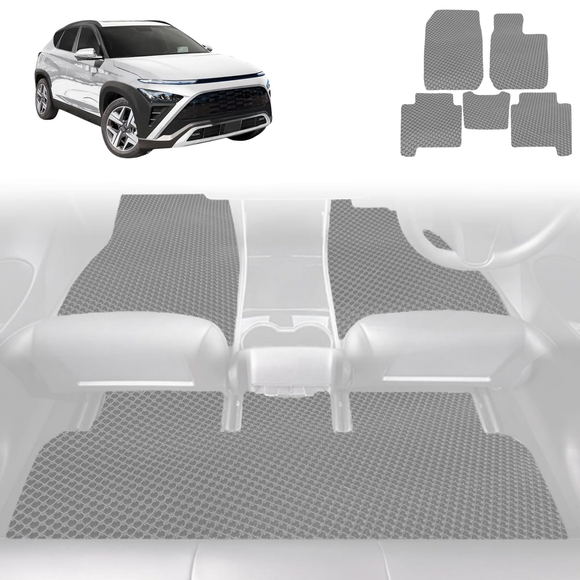 6D Diamond Car Floor Mats for Hyundai Kona 2023 - Current (SX2 Hybrid) - Custom-Fit Carpet Liner