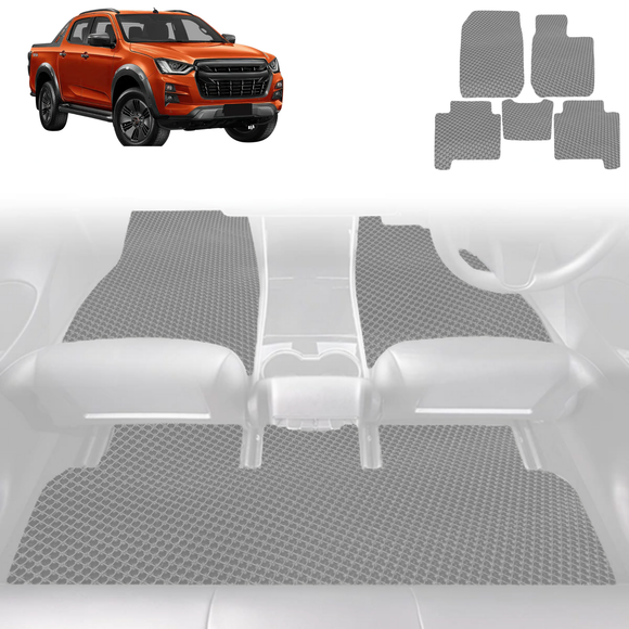 6D Diamond Car Floor Mats for Isuzu D-Max Crew Cab 2020 - Current RG - Custom-Fit Carpet Liner